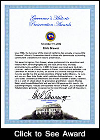 The Governor's Award for Historic Preservation.