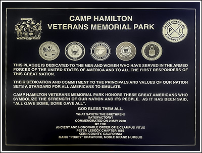 Camp Hamilton Plaque.